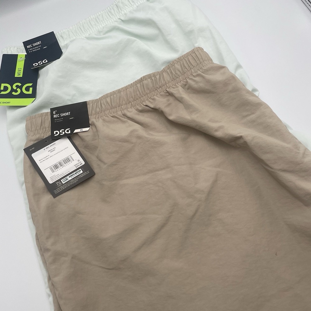 NWT DSG Men's 6" Inseam Rec Shorts Size 2XL Relaxed Fit‎ LOT OF 2 Khaki Mint